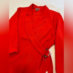 Chelsea28 Notch Collar Long Sleeve Tie Waist Blazer Wrap Dress XL